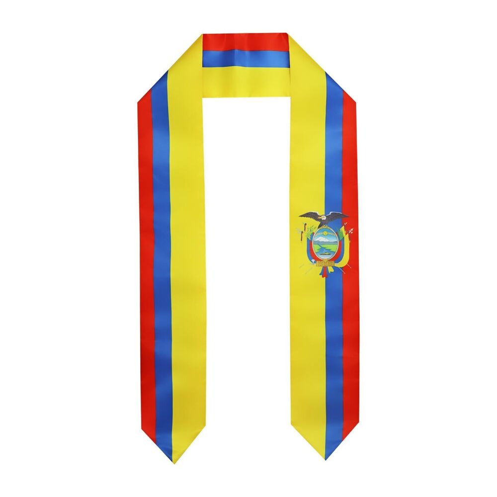 1541 Ecuador Flag Graduation Stole Sash for Study Aboard International